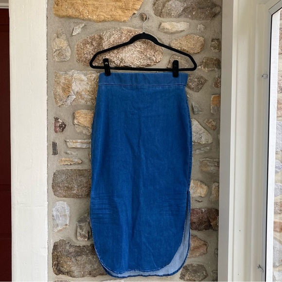 FRANK & EILEEN Donegal Unforgettable Denim Jean Skirt 1977 Medium Wash Grinding - Picture 6 of 17